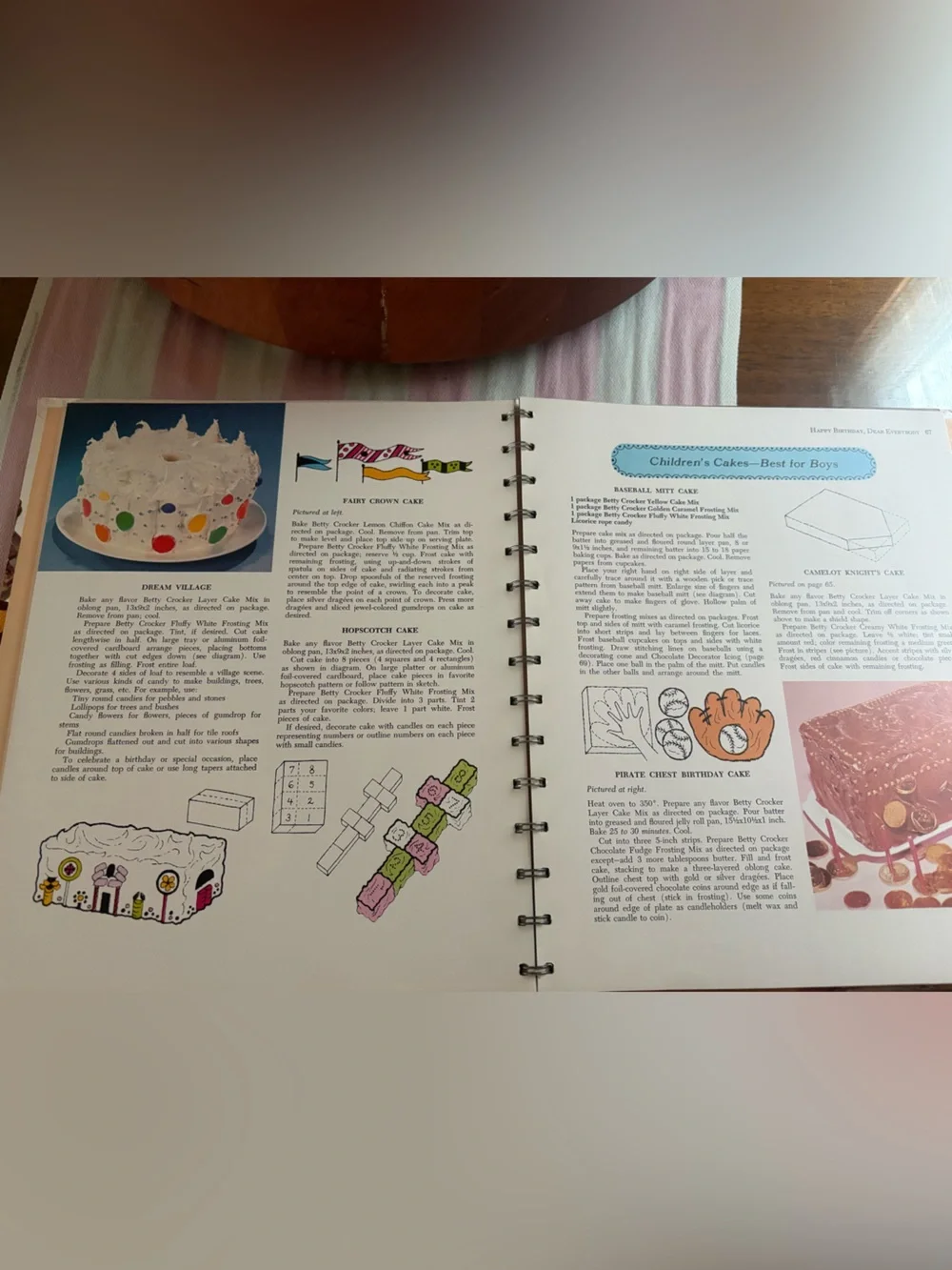 Betty Crocker Cake and Frosting Mix Cookbook - Pink, Brown, Yellow, White